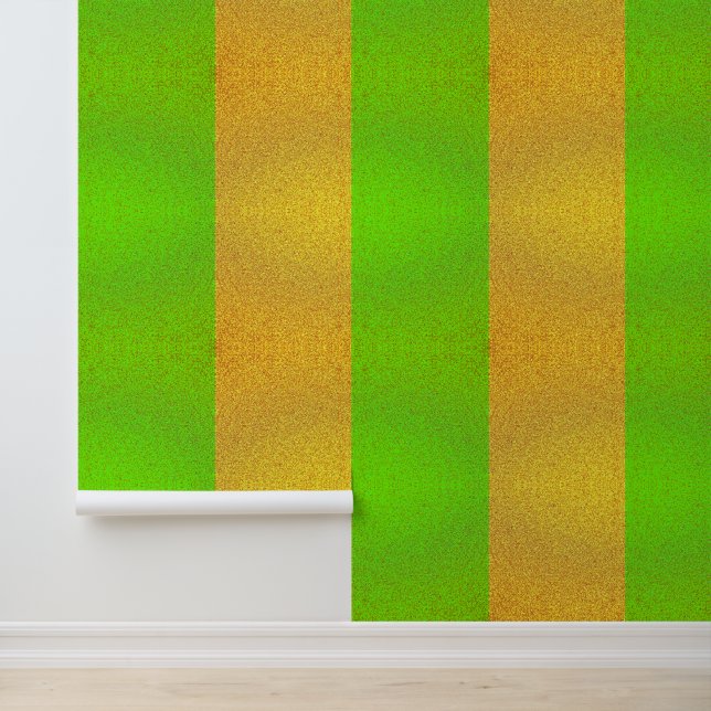 Papier Peint Doré ludique et Texturé Vert (Application)