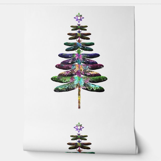 Papier Peint Dragonfly Christmas Tree Chemise Insect Lover Xmas (Déroulement)