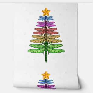 Papier Peint Dragonfly Christmas Tree Chemise Insect Lover Xmas