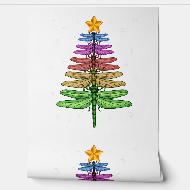 Papier Peint Dragonfly Christmas Tree Chemise Insect Lover Xmas (Déroulement)