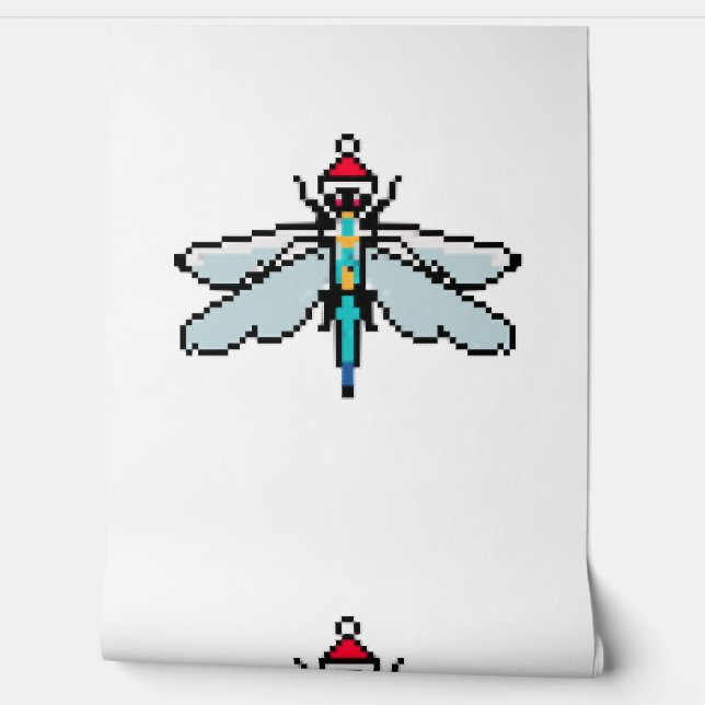 Papier Peint Dragonfly Pixelated Noël - Drôle Dragonfly (Déroulement)