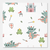 Papier Peint Dragons Knights Fairytale Médiéval Castle Nursery (Recto)
