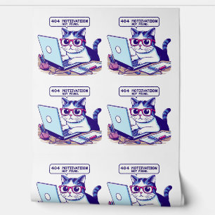 Papier Peint Drôle 404 Motivation Pas trouvé Chat Geeky Pixel A