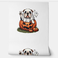Drôle de bouledogue anglais fantôme Boo Halloween