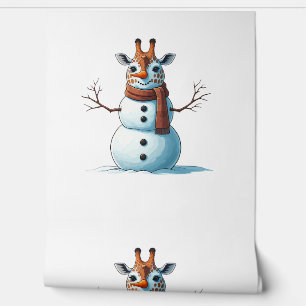 Papier Peint Drôle Giraffe Snowman Scarf Noël Femme Hommes