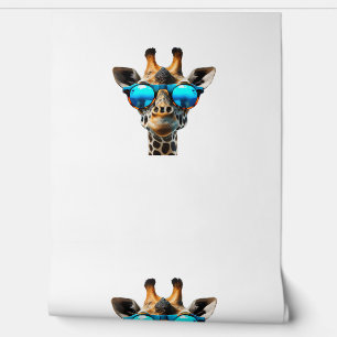 Papier Peint Drôle Giraffe souriante avec lunettes de soleil