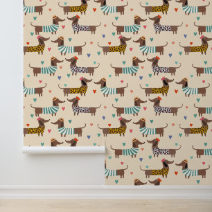 Papier Peint Drôle mignon Chiens Dachshund