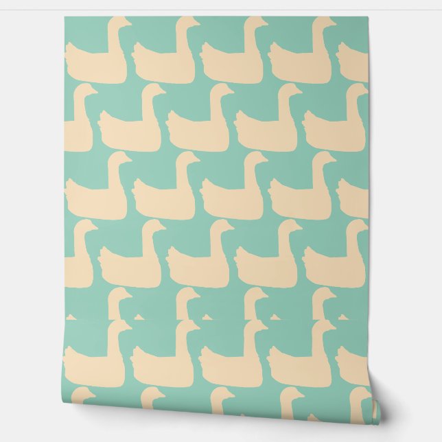 Papier Peint Ducky Duck Decorator Lt Turquoise (Déroulement)