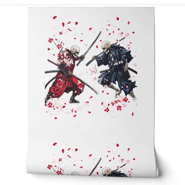 Papier Peint Duel de samouraï crâne (Déroulement)