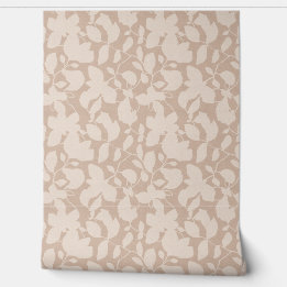 Papier Peint Earth Tone Magnolia sable beige floral mono