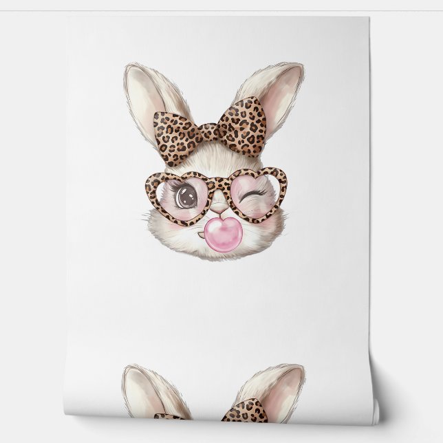 Papier Peint Easter Bunny Cute Glasses Leopard Bunny Rabbit Eas (Déroulement)