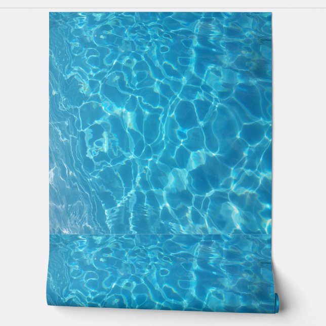 Papier Peint Eau de piscine bleu ciel cristallin (Déroulement)