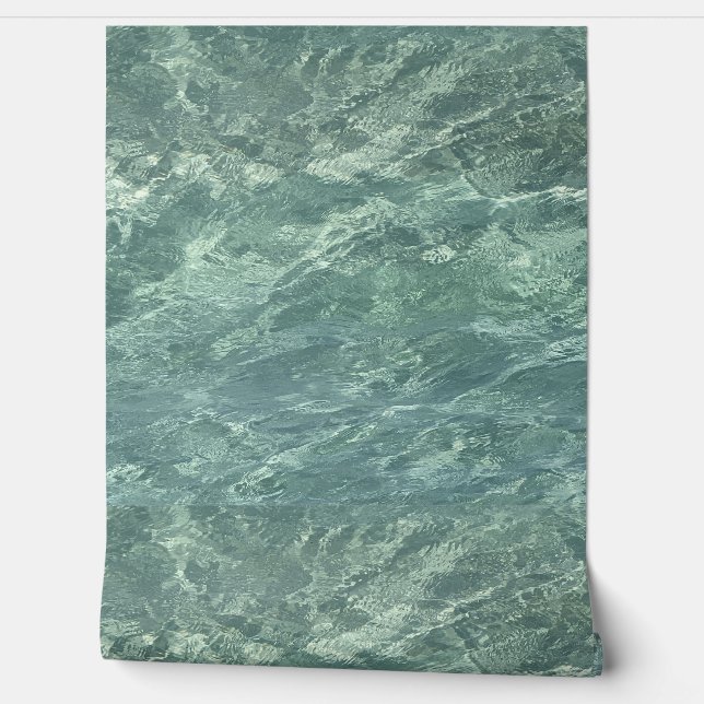 Papier Peint Eau limpide Motifs plage Turquoise Bleu Vert (Déroulement)