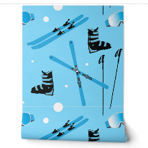 École de ski Sports de neige Motif de ski bleu