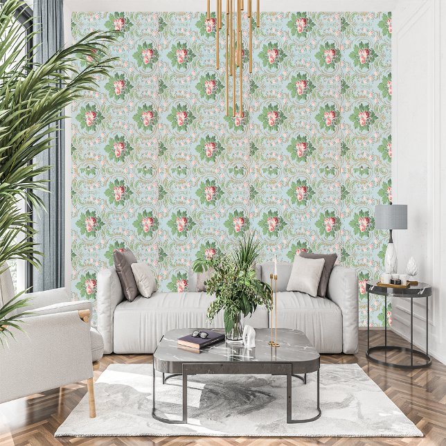 Papier Peint Élégance antique : Vert clair Vintage (Créateur téléchargé)