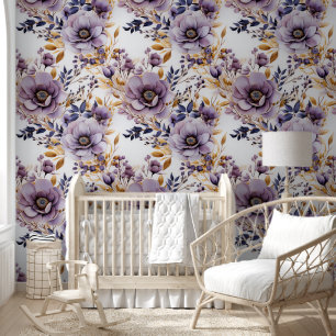 Papier Peint Élégance florale : Conception de fleurs violettes