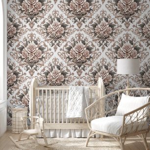 Papier Peint Élégance florale rose douce