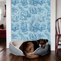 Elégant bleu vintage turquoise toile de jouy