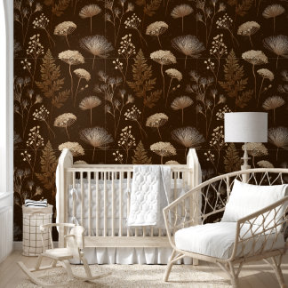 Papier Peint Elegant Boho Floral Botanical Wallpaper