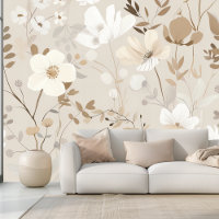 Élégant Boho Neutre Beige Floral