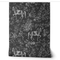 Élégant Cheval gris foncé Vintage modèle floral