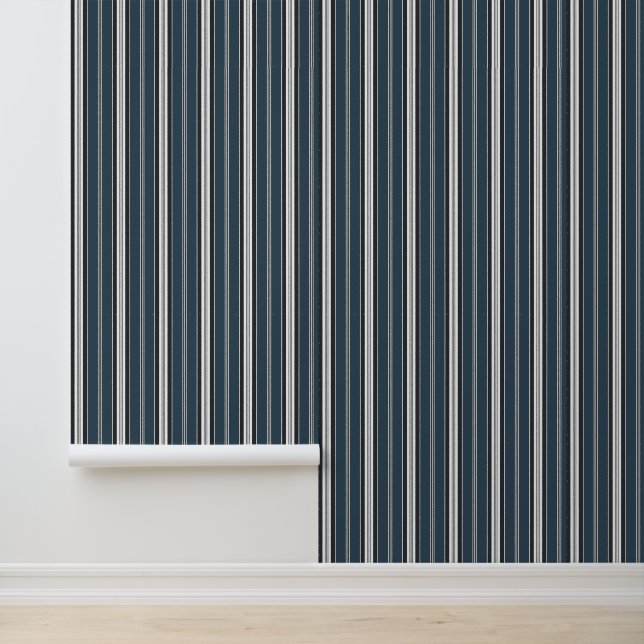 Papier Peint Elégant Classy Navy Bleu Bleu Blancs (Application)