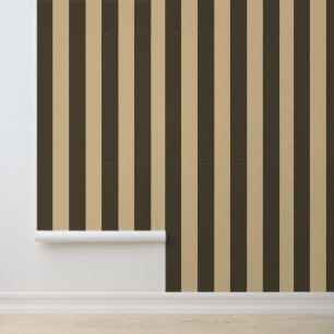 Papier Peint Élégant et intemporel rayures beiges Brown foncées