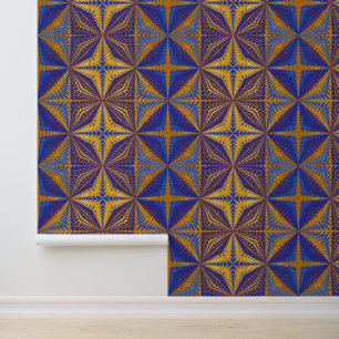 Papier Peint Elégant Géométrique Abstrait Moderne Violet Et Or