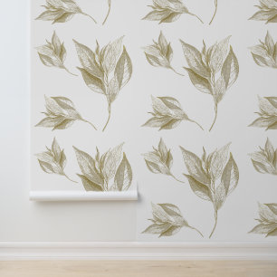 Papier Peint Élégant montage minimaliste dans les tons dorés