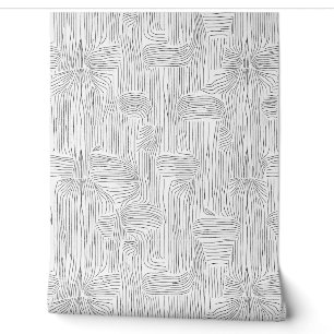Papier Peint Élégant Motif Abstrait noir et blanc