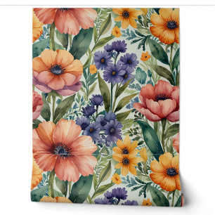 Papier Peint Elégant Motif d'aquarelle florale