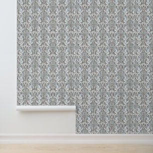 Papier Peint Élégant motif floral noir et blanc