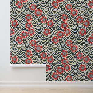Papier Peint Élégant Motif sans couture en fleur de cerisier (8