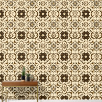 Elégant Motif sépia arabesque kaléidoscope