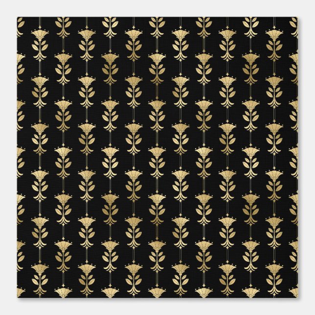 Papier Peint Elégant or Art déco Motif noir (Recto)