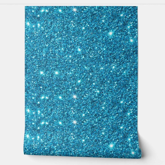 Papier Peint Élégant Parties scintillant Bleue Motif étincelant (Déroulement)