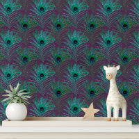 Élégant Parties scintillant violet Peacock Feathes
