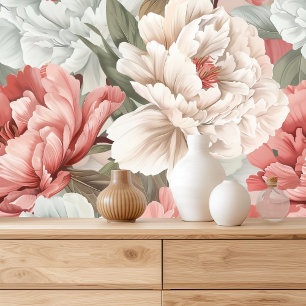 Papier Peint Elegant Peony Motif sans couture
