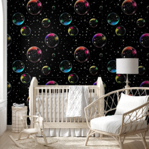 Papier Peint Elégant Rainbow Bubbles Simples Motif stylé