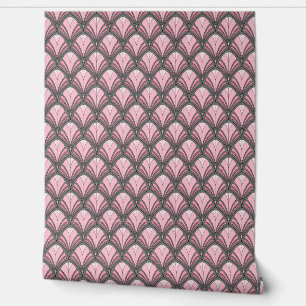 Papier Peint Élégant Rose Gris Art Déco Peel and Stick