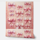 Papier Peint Elégant rose Motif de l'aquarelle des vaches (Déroulement)