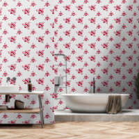 Elégant Rouge Roses Floral Line Art sur Dawn rose
