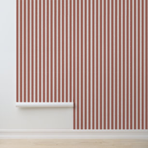 Papier Peint Élégant Rouge Rouge Français Classé Ticking Stripe