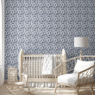 Papier Peint Élégant Rustique Blue Forest Animaux Toile