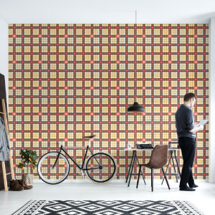 Papier Peint Élégant Rustique Coloré Plaid