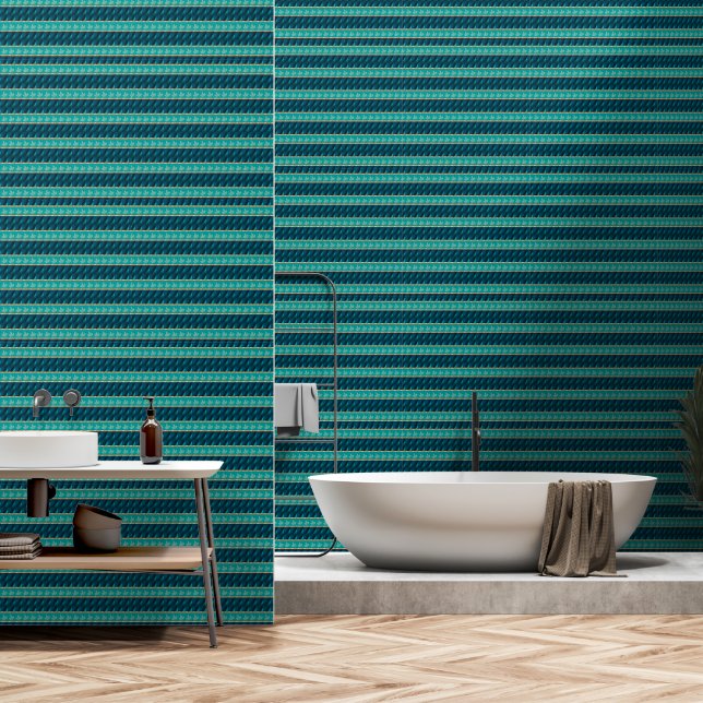Papier Peint Elégant Turquoise tendance (Salle de bain)