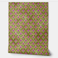 Élégant Vert Violet Or Art Déco Peel and Stick