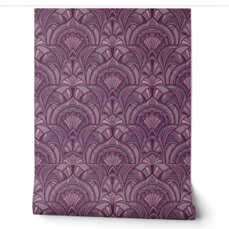 Papier Peint Élégant Violet Rose Art Déco à Décoll