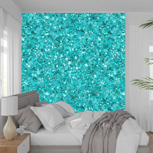 Papier Peint Elégante fille Turquoise Parties scintillant Textu
