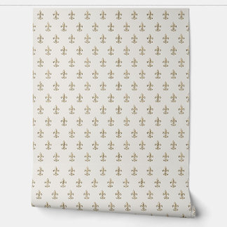 Papier Peint Elégante Fleur de Lis Or Vintage